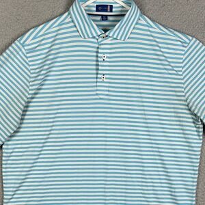 Stitch Golf Polo Shirt Mens Medium-Large Light Blue Striped Performance Rugby